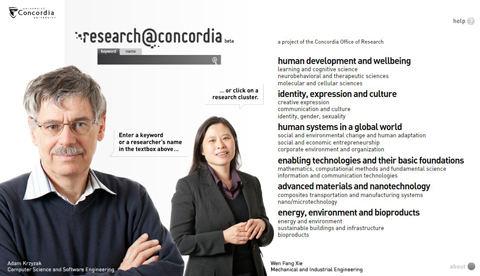 Screenshot of Reasearch at Concordia